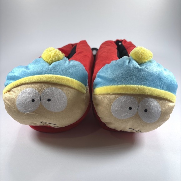 South Park Adult Plush Slippers Red Cartman Face Funny Gift S/M New - Picture 1 of 5